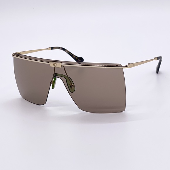 NEW GUCCI UNISEX BROWN MASK SUNGLASSES GUCCI GG1096S 002 - Picture 2 of 5